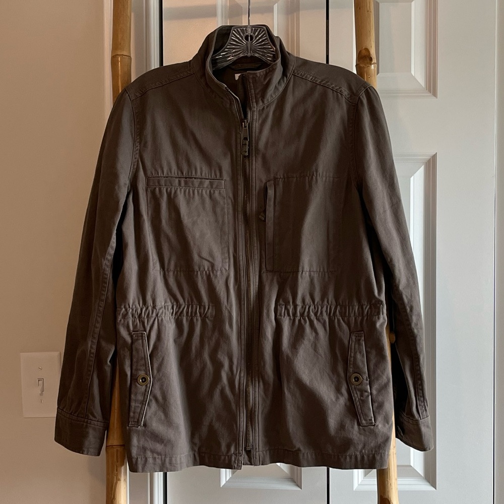Garnet Hill Womens Organic Cotton Twill Cargo Field Jacket Size 10
